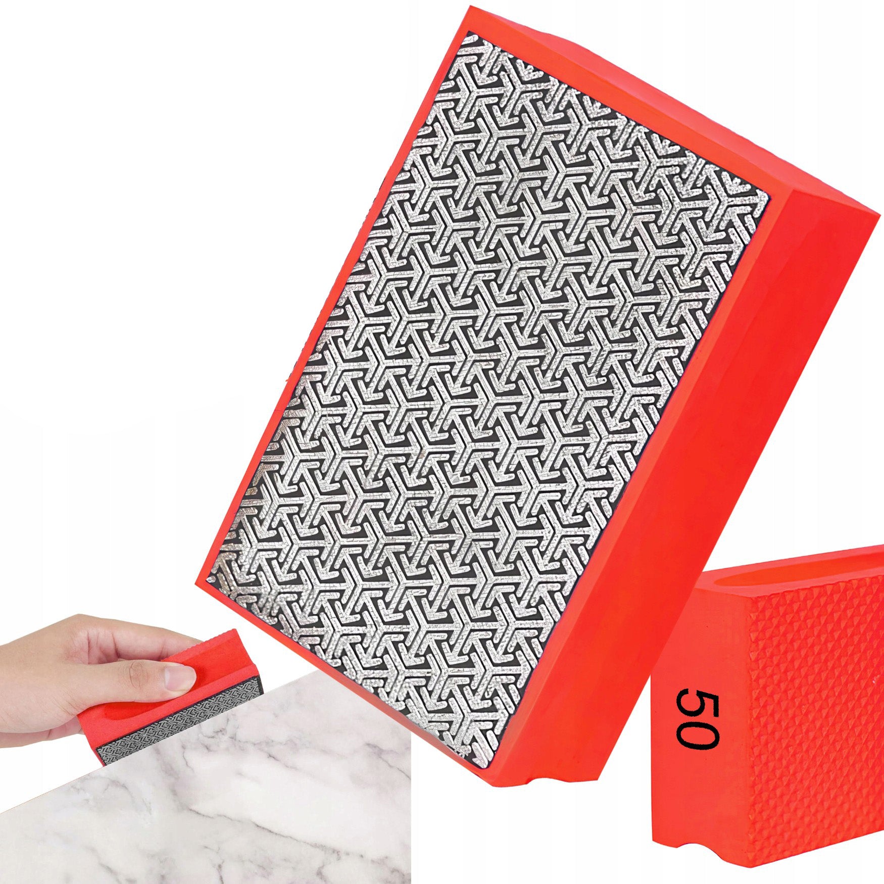 Burete abraziv, Zola, granulatie 50, pentru slefuirea materialelor dure, rosu Burete abraziv, Zola, granulatie 50, pentru slefuirea materialelor dure, rosu